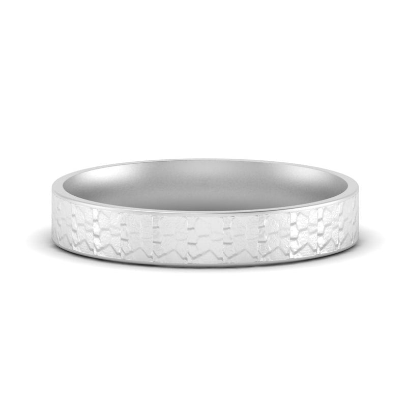 Unique Rock Textured Mens Wedding Band