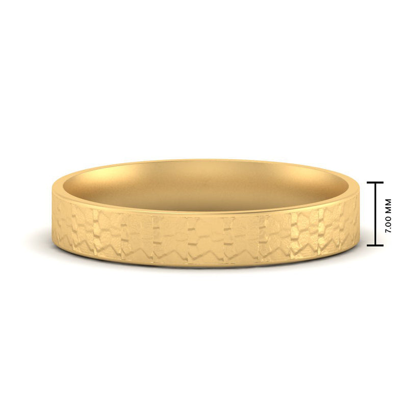 Unique Rock Textured Mens Wedding Band