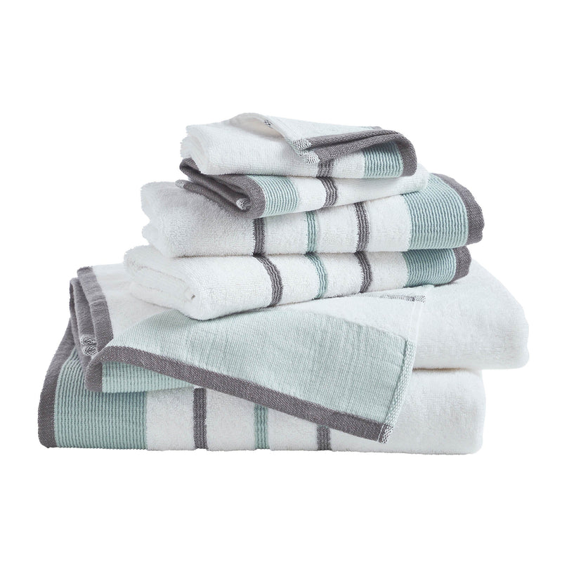 Decorative Cotton Stripe Bath Towel Set - Noelle Collection
