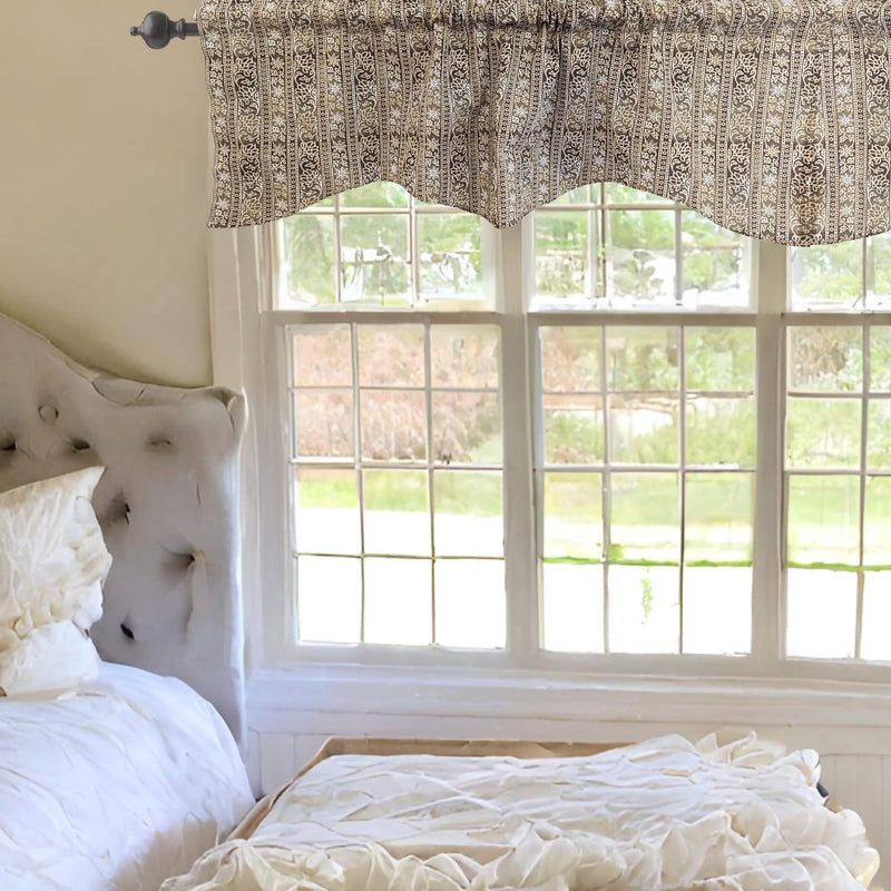 DaDa Bedding Moroccan Paisley Filigree Floral Window Curtain Valance - 18" x 52" (JHW-885)