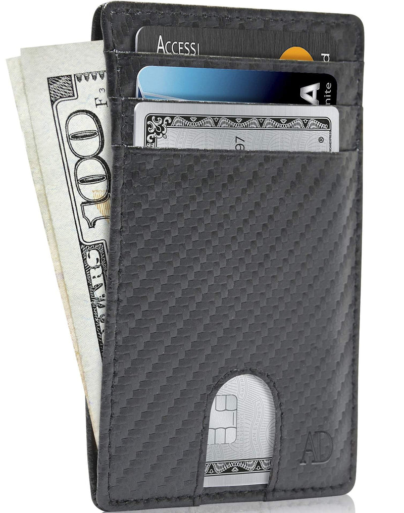 Vegan Leather Slim Card Holder – RFID Blocking, Thumb-Hole Access
