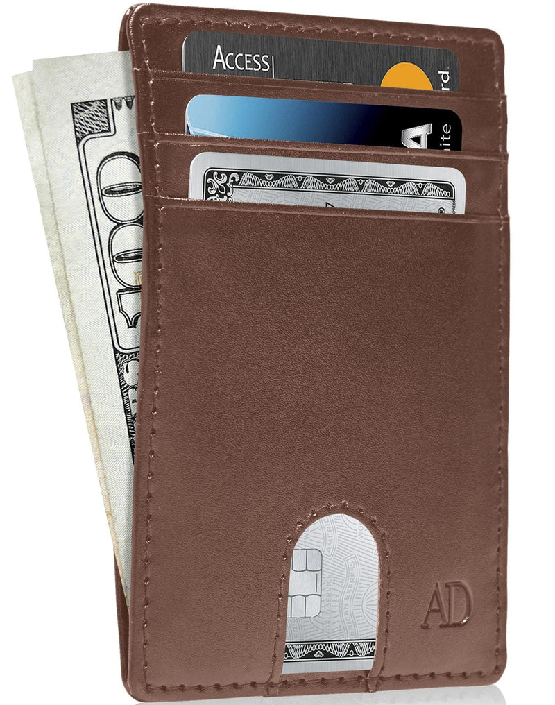 Vegan Leather Slim Card Holder – RFID Blocking, Thumb-Hole Access