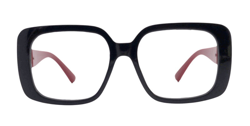 Verona, Oversized Reading Glasses, Red with black , Large Frame, High End Readers, Bifocal,  Reading Sunglasses, Trendy Style,  NY Fifth Avenue