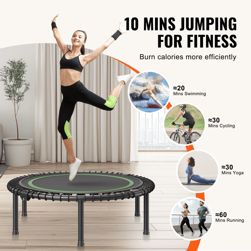 VEVOR 40" Foldable Mini Fitness Trampoline – High-Performance Rebounding for Total Fitness