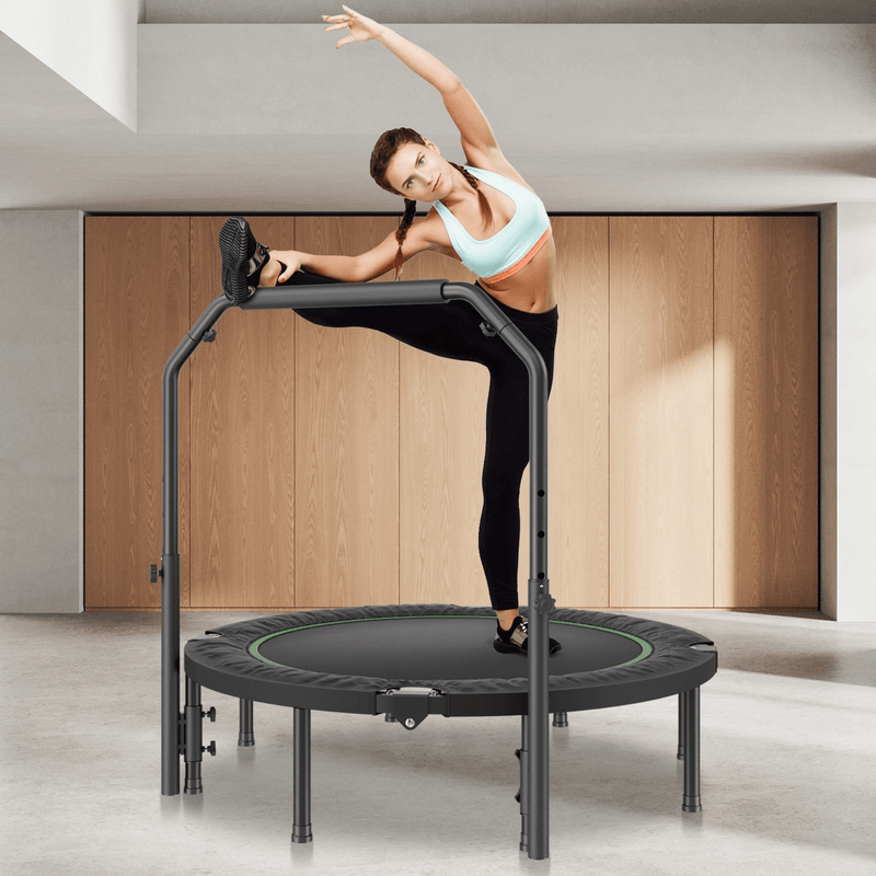 VEVOR 52" Foldable Mini Fitness Trampoline - 450 lbs Capacity & Adjustable Handle