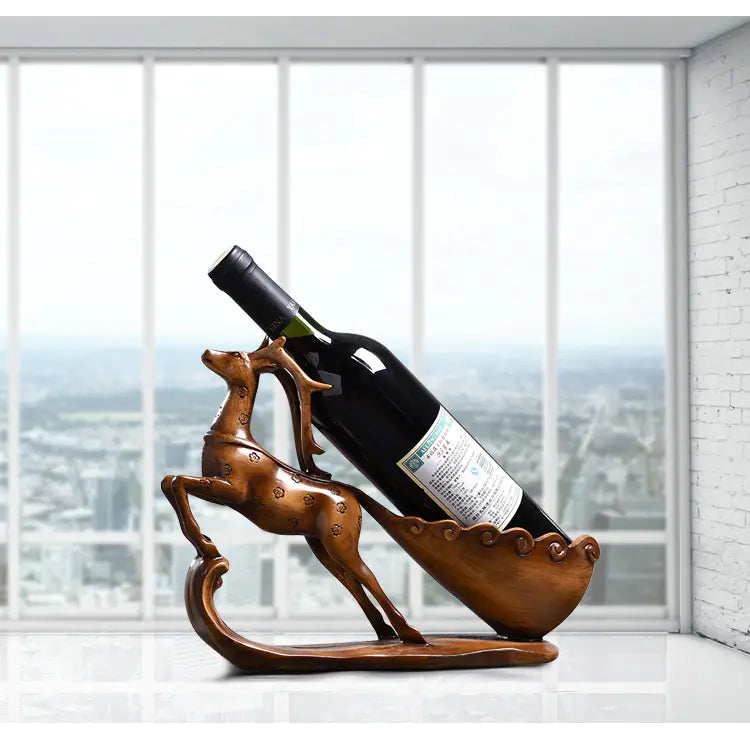 Modern European Style Deer Wine Rack for Home Decor
