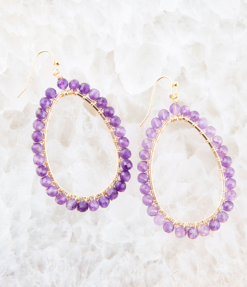 Victoria Amethyst Loop Earrings