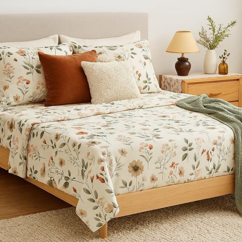 DaDalogy Enchanted Meadow Floral Microfiber Sheet Set
