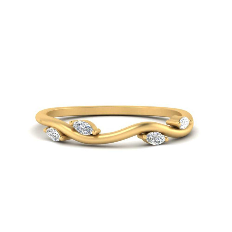Vine Marquise Simple Wedding Band