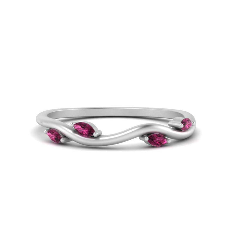 Vine Marquise Simple Wedding Band