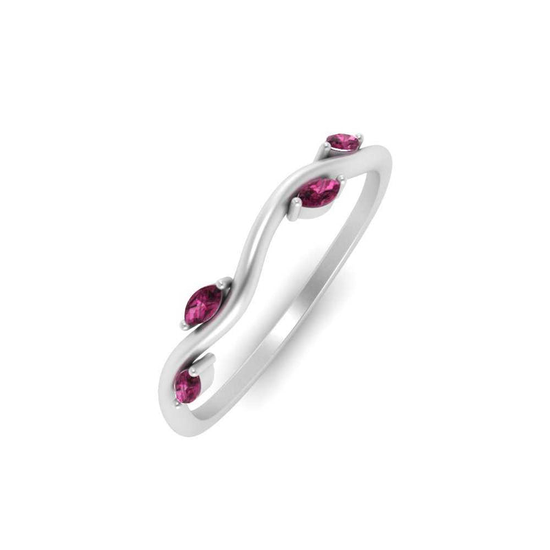 Vine Marquise Simple Wedding Band