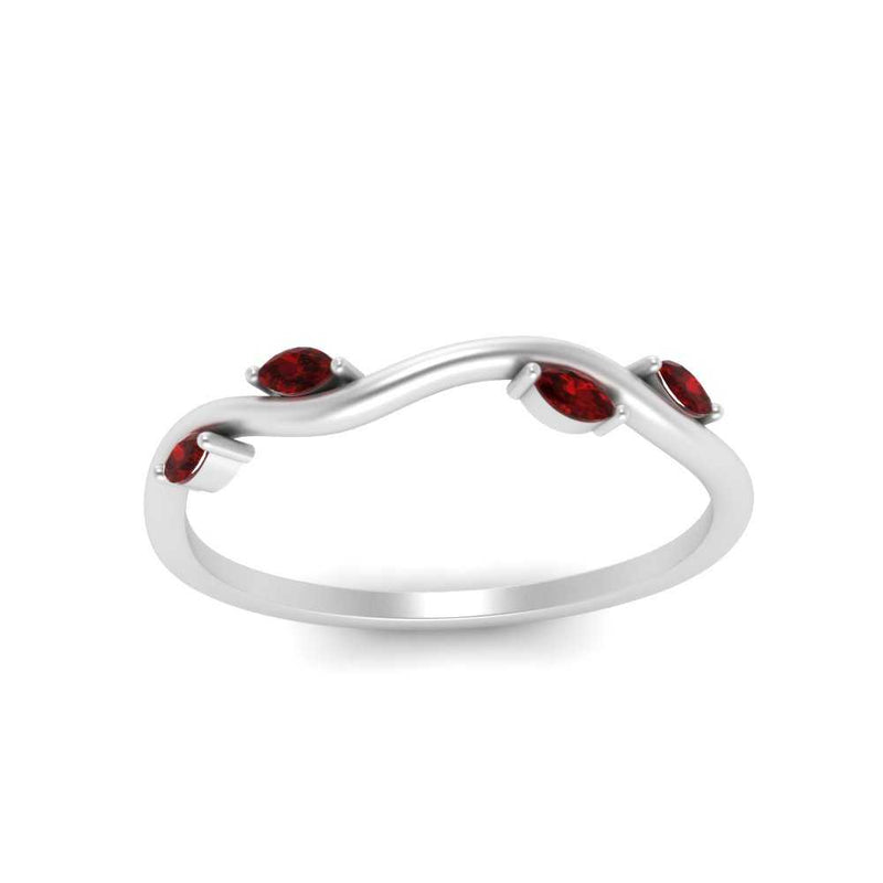 Vine Marquise Simple Wedding Band