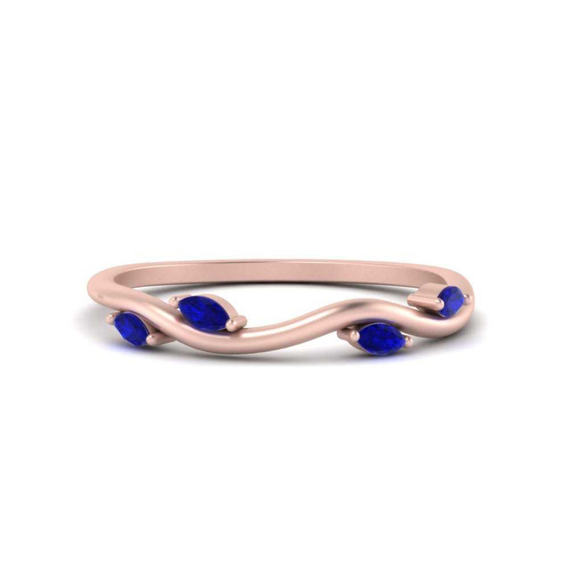 Vine Marquise Simple Wedding Band