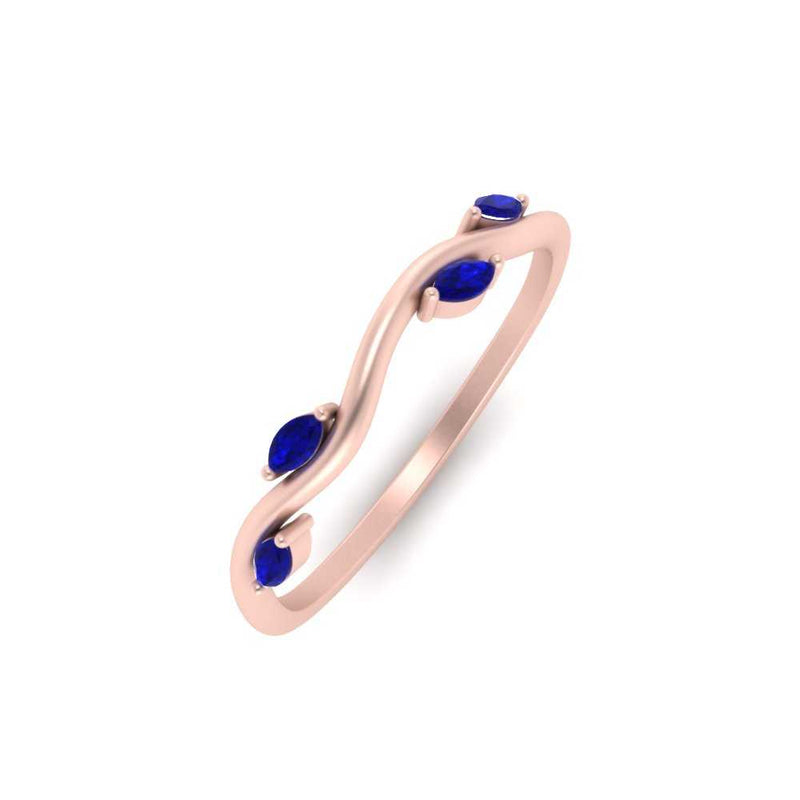 Vine Marquise Simple Wedding Band
