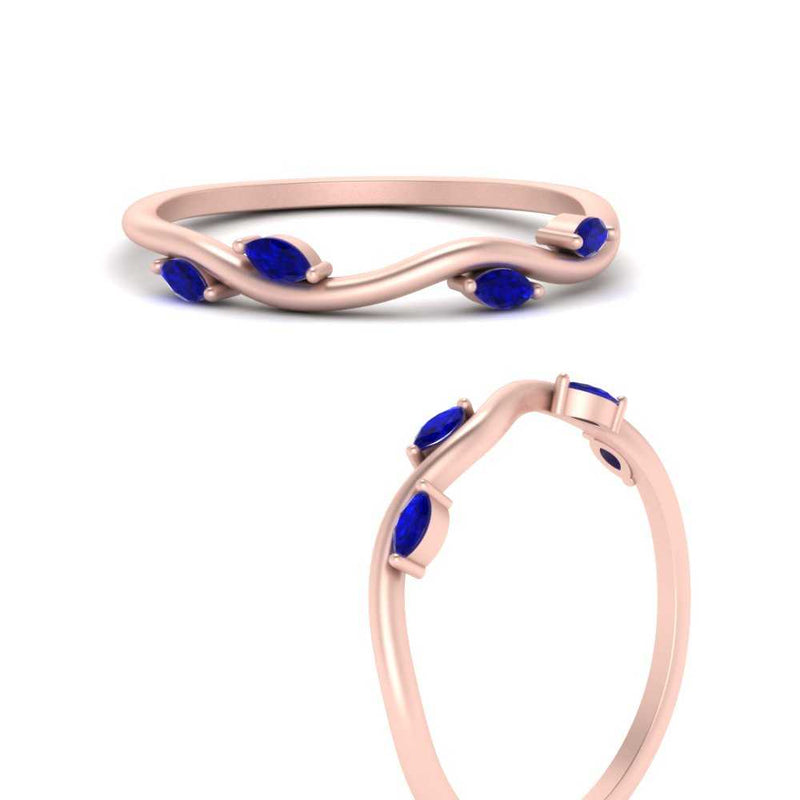 Vine Marquise Simple Wedding Band