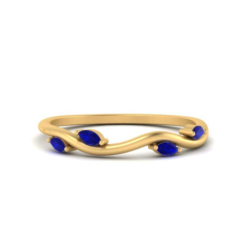 Vine Marquise Simple Wedding Band