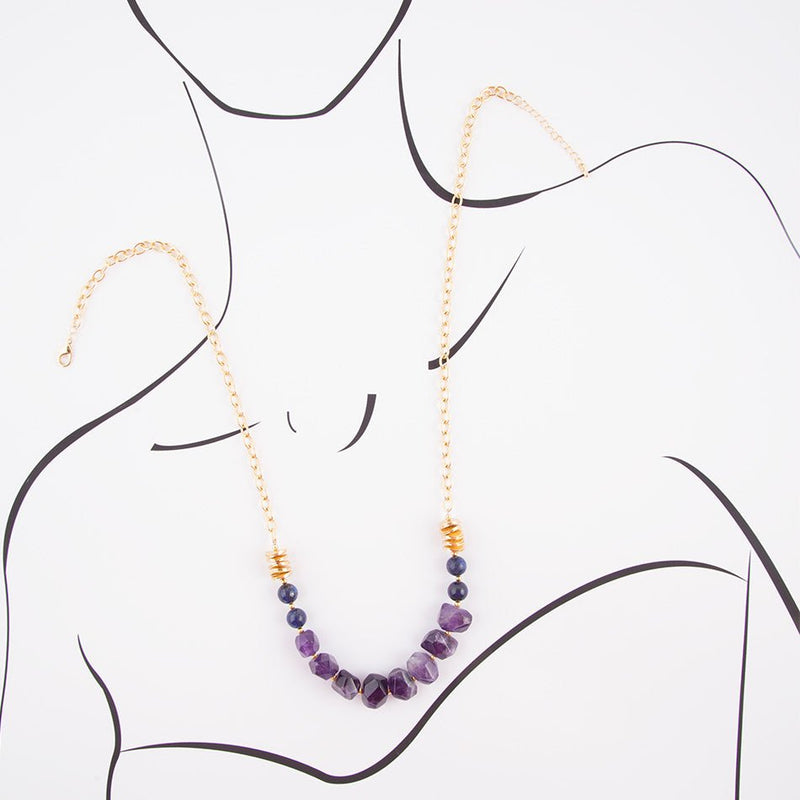 Viola Purple Quartz Long Necklace