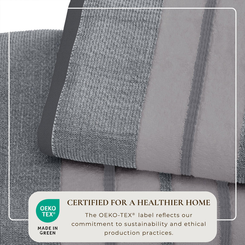 Decorative Cotton Stripe Bath Towel Set - Noelle Collection