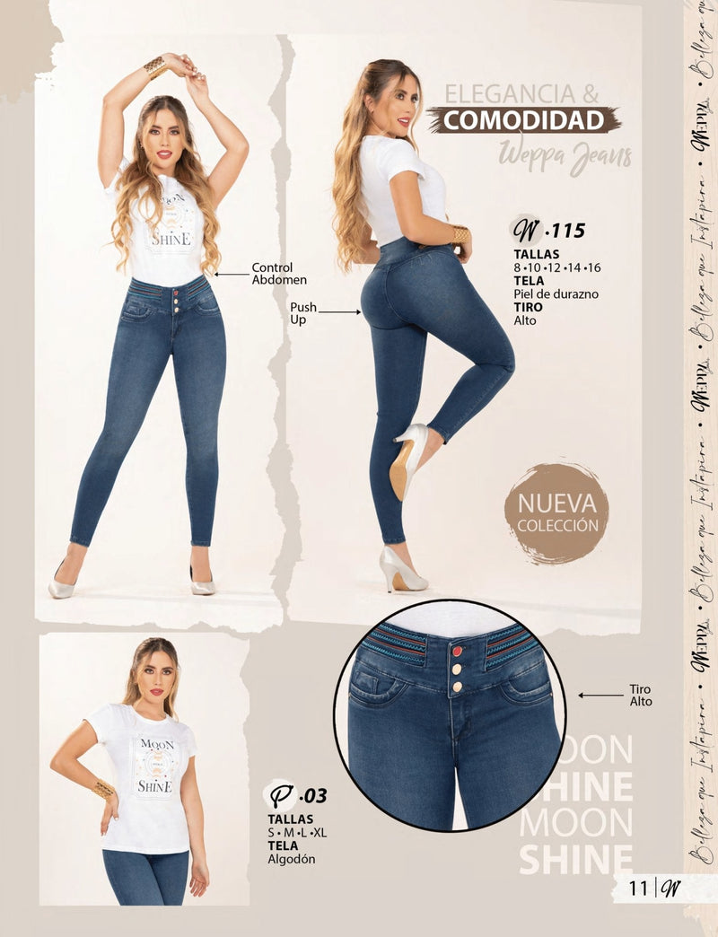 W-115 100%  Authentic Colombian Push Up Jeans
