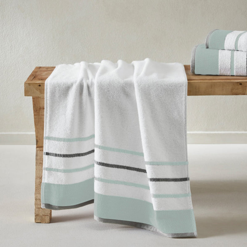 Decorative Cotton Stripe Bath Towel Set - Noelle Collection