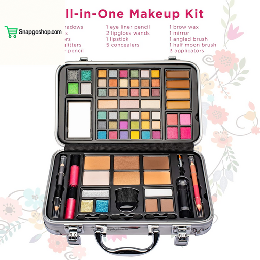 Makeup Kit Gift Set - 41 Eye Shadows, 7 Body Glitters, 1 Lip Liner Pencil, 1 Lipsticks, 4 Blushs, Eye Liner Pencil, 5 Concealers, 2 Lip Gloss, 5 Bronzers, Mirror