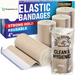 High-Performance Elastic Bandage Wrap - 6 Pack (2X2In, 2X3In, 2X4In) - Self-Closing Strong Compression Bandage Wrap for Feet, Ankles, Wrists, and Knees
