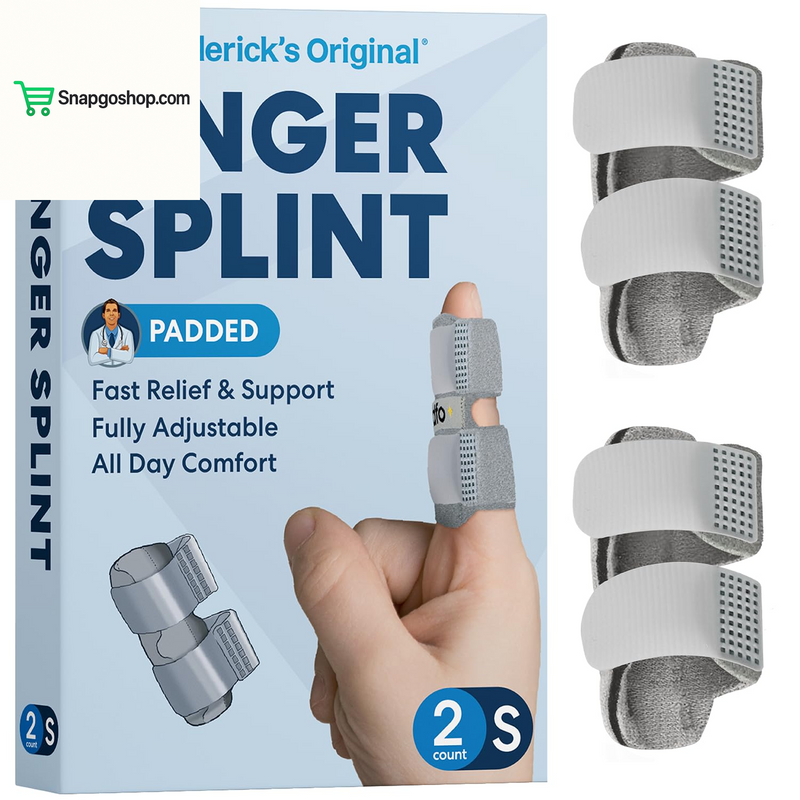 Trigger Finger Splint - 2 Ct - Mallet Splint & Brace for Arthritis, Injury, & Sprain - Fits Index, Middle, & Ring Fingers - Adjustable for All-Day Comfort - Doctor-Developed