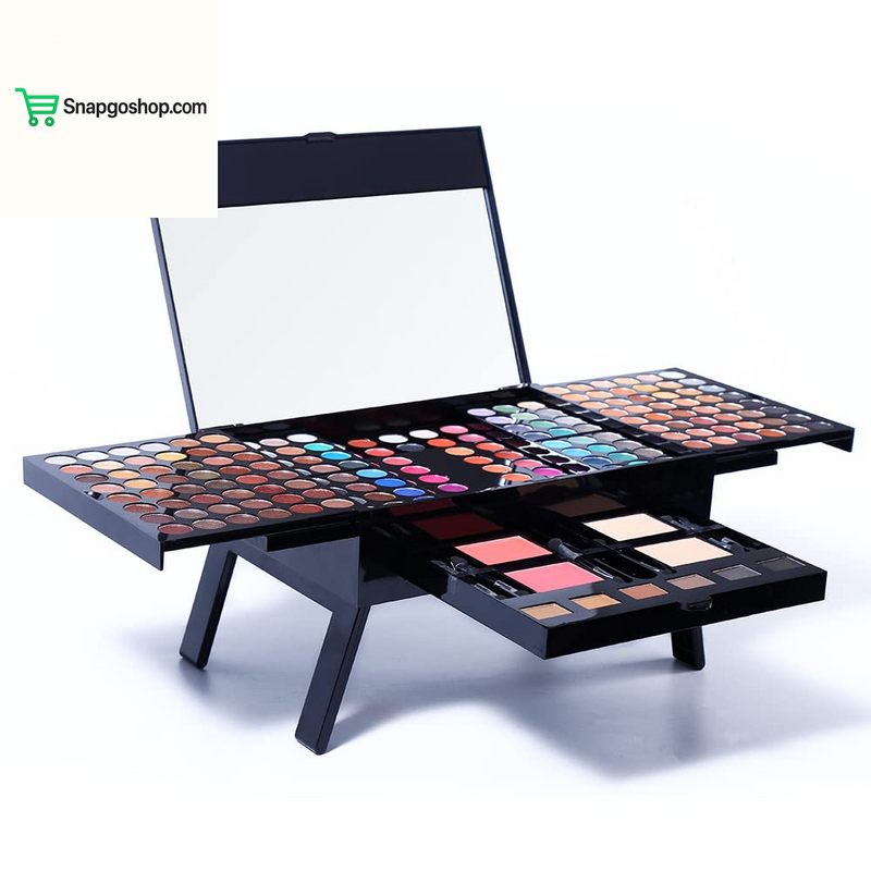 Professional Makeup Kit for Women with Mirror All in One Makeup Gift Set for Teens 180 Color Eyeshadow Palette 2 Blush 2 Powder 1 Eyeliner 4 Eyebrow Make up Sets Matte Shimmer Mixing Pallet Eye Shadow