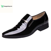 Adult Men Shoes Extra Wide Shoes for Men Leather Classic Style Mens Shoes Fashion Metal Strip Decoration Leather Shoe Horn for Men Black 9