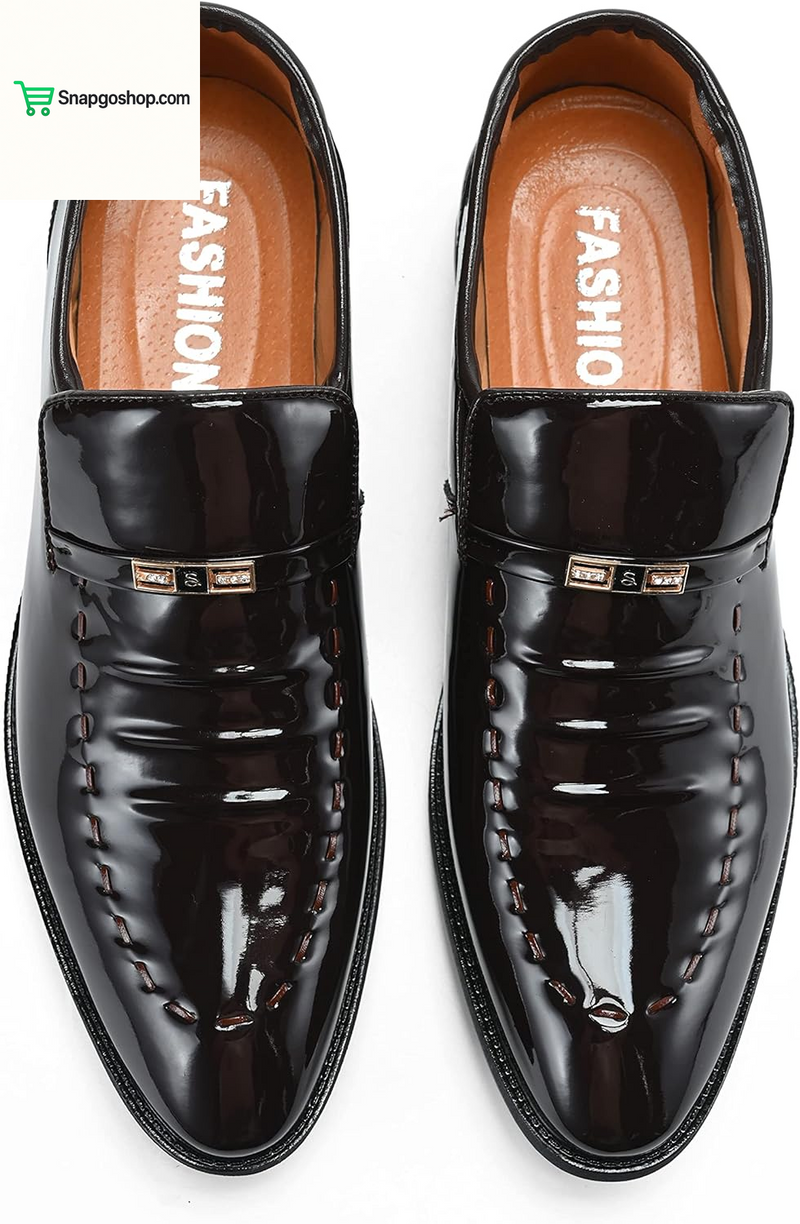 Men'S Oxford Shoes Dress Lace up Casual Wedding Leather Shoe Classic Toe Cap Formal