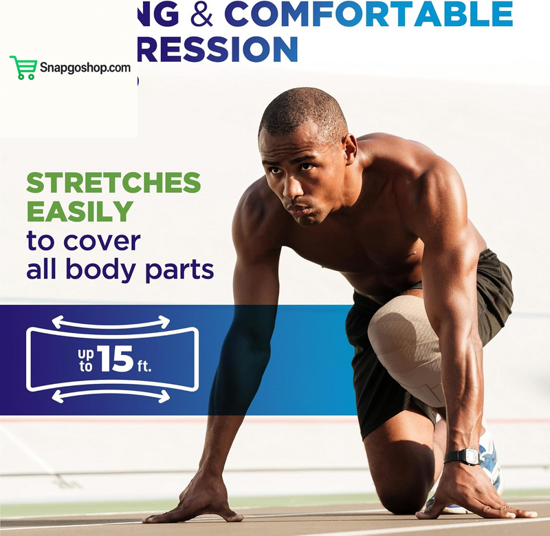 High-Performance Elastic Bandage Wrap - 6 Pack (2X2In, 2X3In, 2X4In) - Self-Closing Strong Compression Bandage Wrap for Feet, Ankles, Wrists, and Knees