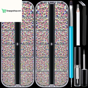 Flat Back Rhinestone Kits Colorful Rhinestones+Crystal Ab&Transparent White Face Gems Nail Gem with Quick Dry Makeup Glue+Picker Pencil+Tweezer for Bedazzling Face Makeup and Nail Art