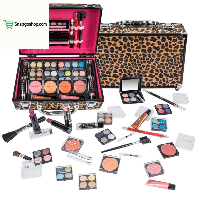 Carry All Makeup Train Case with Pro Makeup Set, Makeup Brushes, Lipsticks, Eye Shadows, Blushes, Powders, and More - Reusable Makeup Storage Organizer - Premium Gift Packaging - Pink