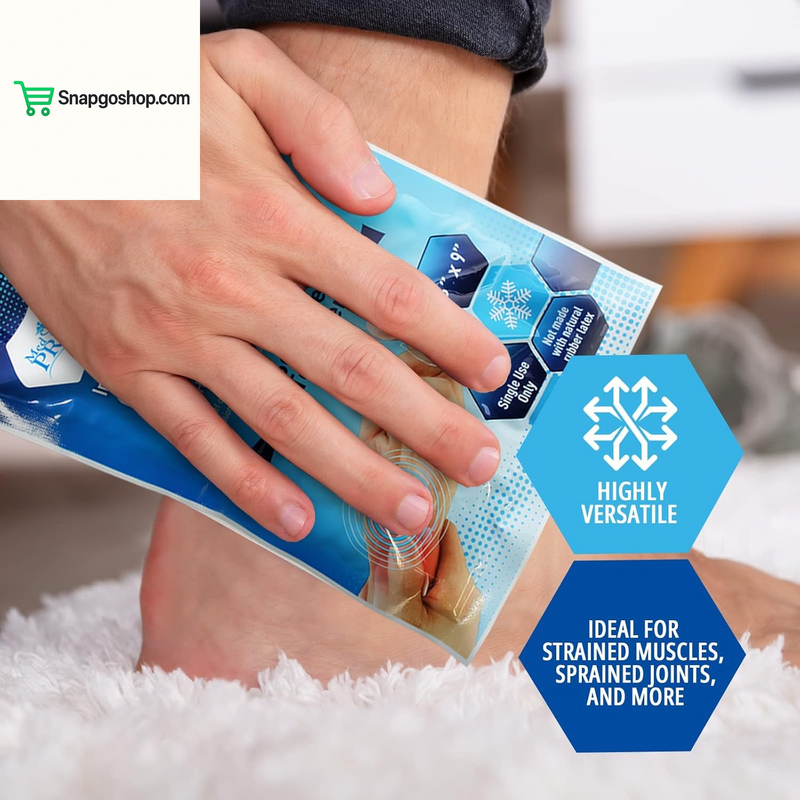 Instant Cold Pack First Aid Kit Ice Pack for Injuries and Pain Relief, No Freezer Needed, 5In X 6In (6 Count (Pack of 1) Clear)