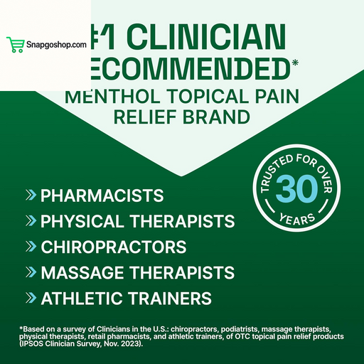 Roll on Pain Relief for Knee, Neck, Hip, Joint, Shoulder, & Simple Backache, Arthritis Pain Reliever, Sore Muscle Relief, Roll on Menthol Gel 3 Fl Oz (Pack of 3)