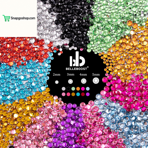 Flat Back Rhinestone Kits Colorful Rhinestones+Crystal Ab&Transparent White Face Gems Nail Gem with Quick Dry Makeup Glue+Picker Pencil+Tweezer for Bedazzling Face Makeup and Nail Art