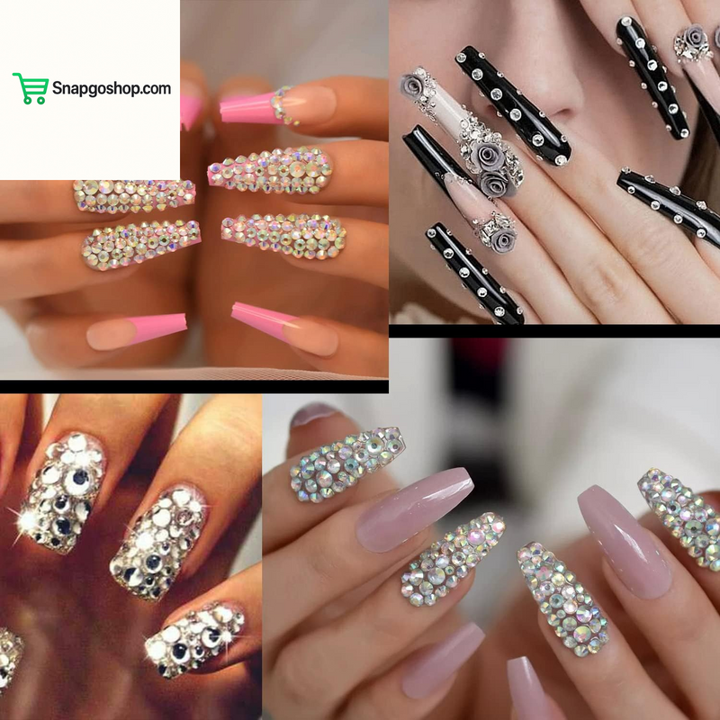 Flat Back Rhinestone Kits Colorful Rhinestones+Crystal Ab&Transparent White Face Gems Nail Gem with Quick Dry Makeup Glue+Picker Pencil+Tweezer for Bedazzling Face Makeup and Nail Art