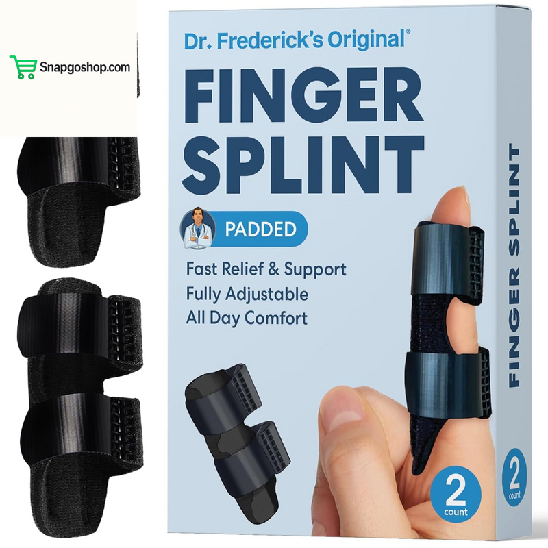 Trigger Finger Splint - 2 Ct - Mallet Splint & Brace for Arthritis, Injury, & Sprain - Fits Index, Middle, & Ring Fingers - Adjustable for All-Day Comfort - Doctor-Developed