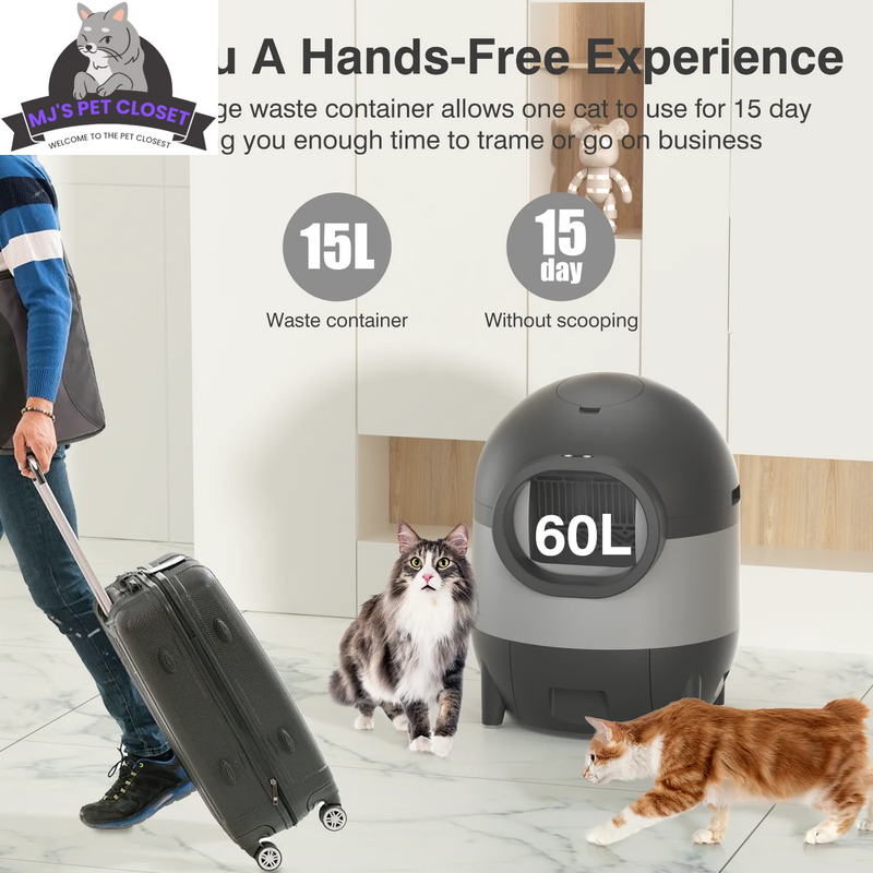 Say goodbye to scooping! 🐾✨ Meet the ultimate Self-Cleaning Cat Litter Box with WiFi & app control! Perfect for multiple cats and designed for easy living! 🐱💖