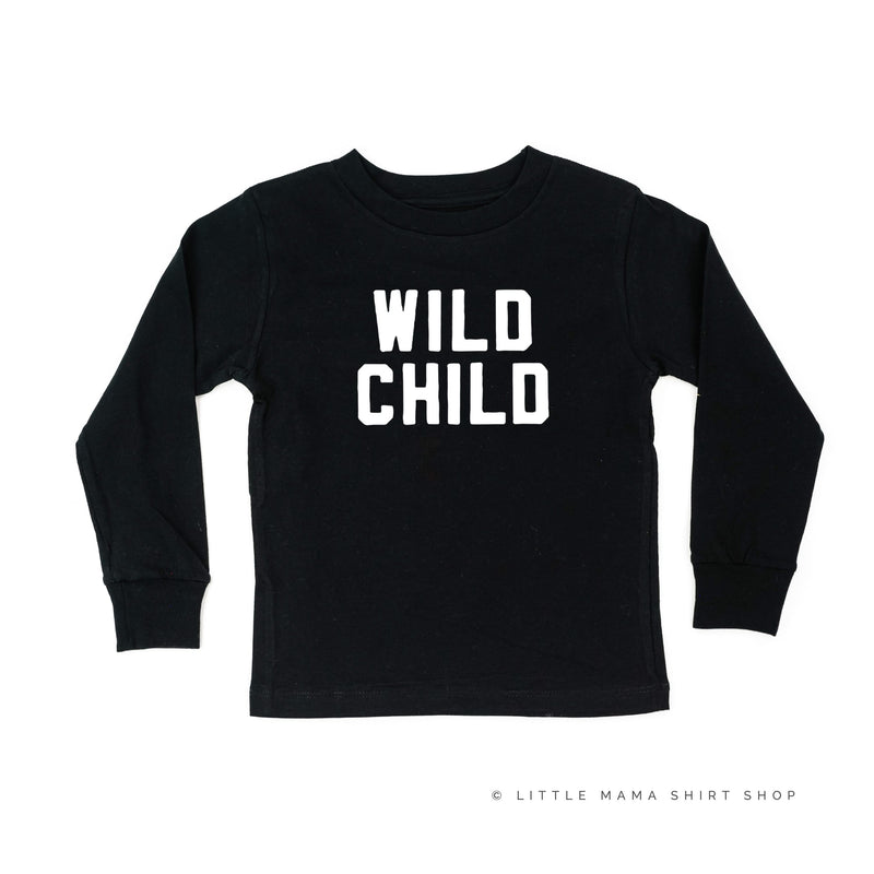 Wild Child - Block Font - Child Long Sleeve Tee