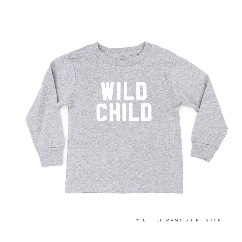 Wild Child - Block Font - Child Long Sleeve Tee