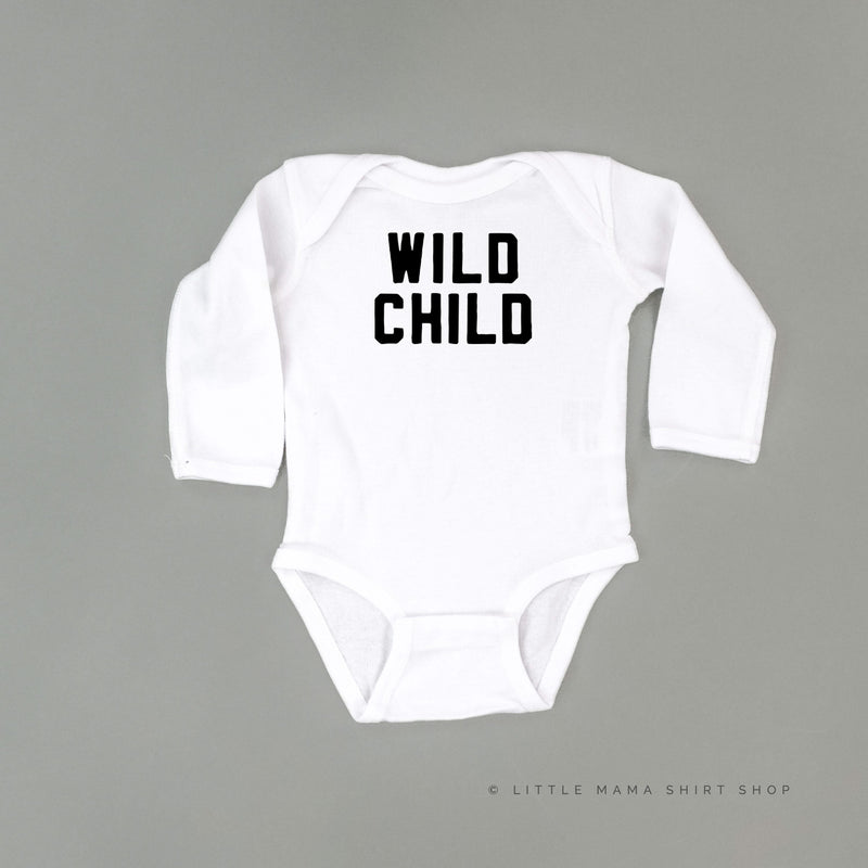 Wild Child - Block Font - Child Long Sleeve Tee