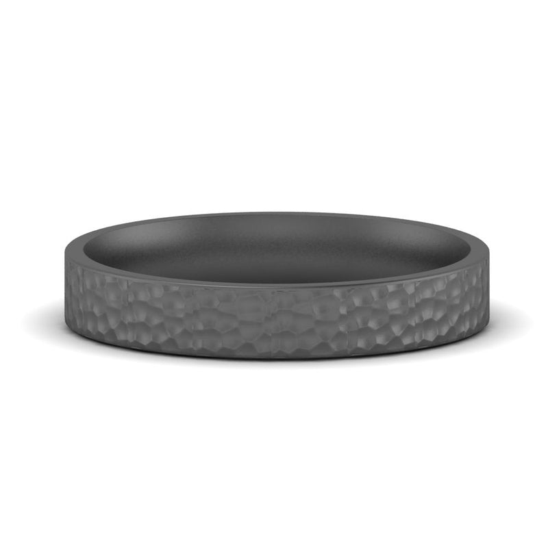 Hammered Wedding Band Comfort Fit 5 mm
