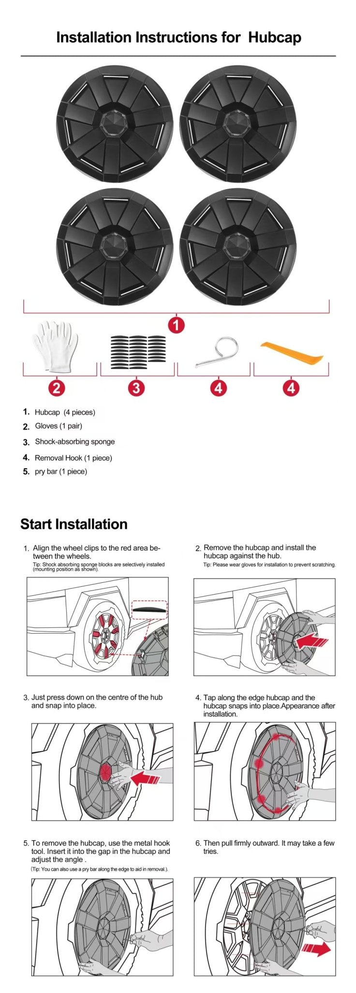 Wheel Cover for Tesla Cybertruck Compatible to Cyber/Core Wheels