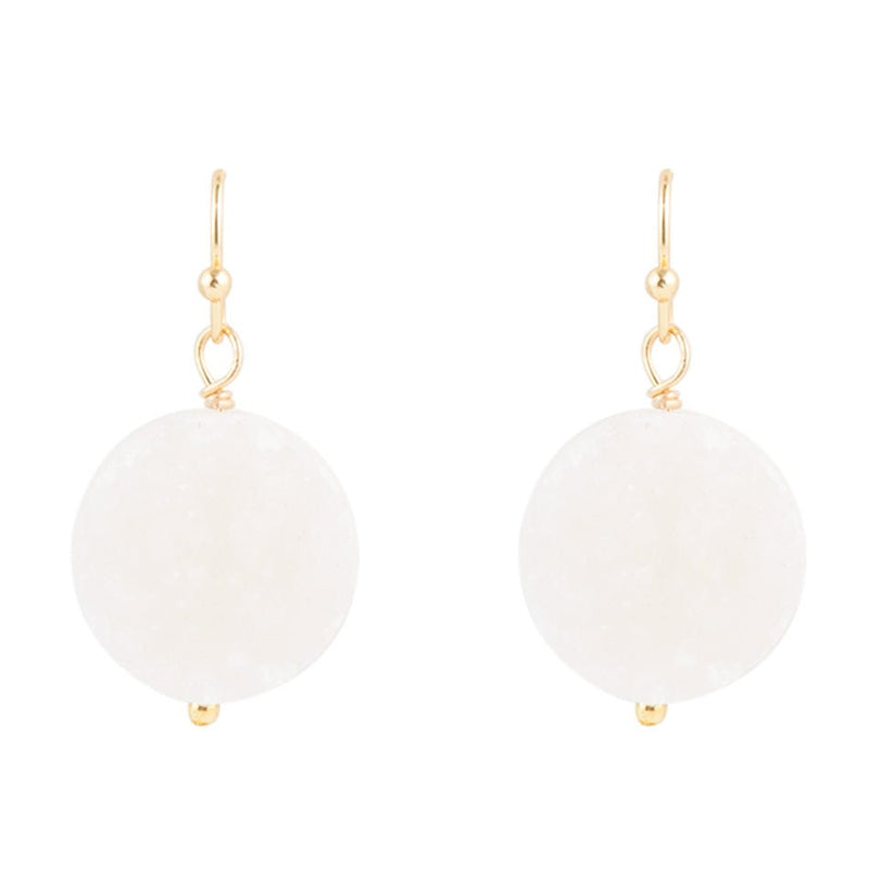 White Druzy Drop Earring