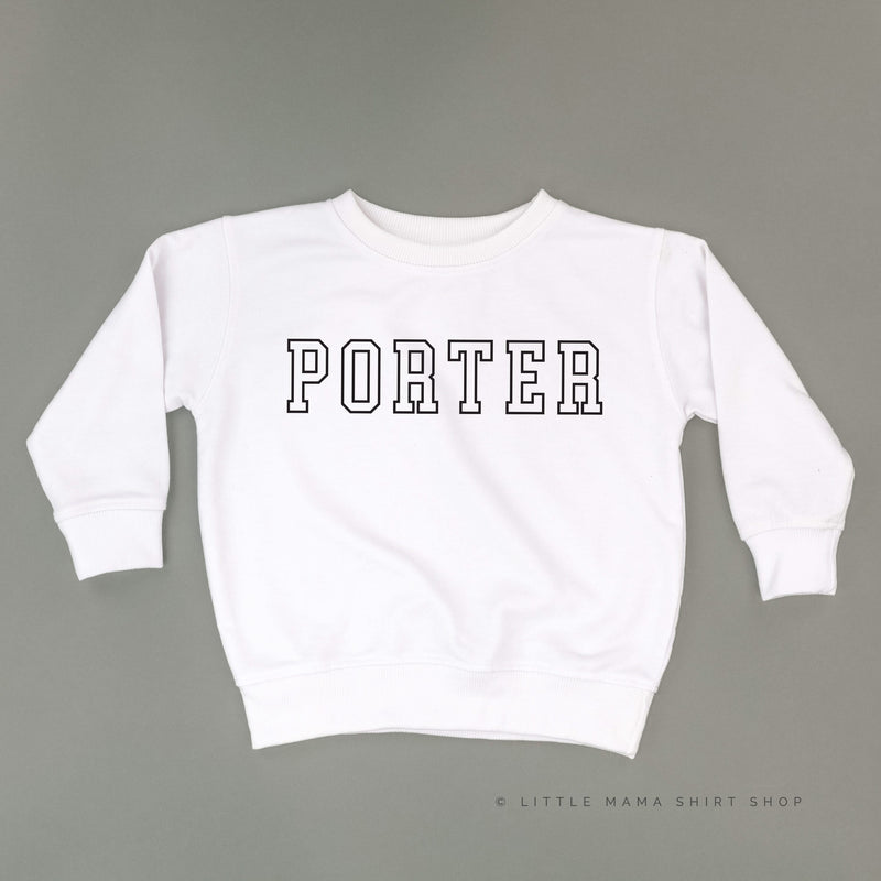 CUSTOM EMBROIDERED OUTLINE NAME - CHILD SWEATER