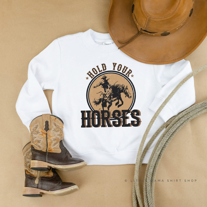 Hold Your Horses - Distressed Design - Child Sweater