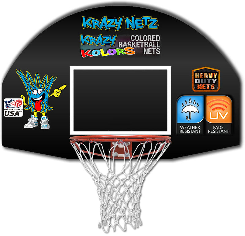 Krazy Netz Heavy Duty Brilliant White Basketball Rim Net