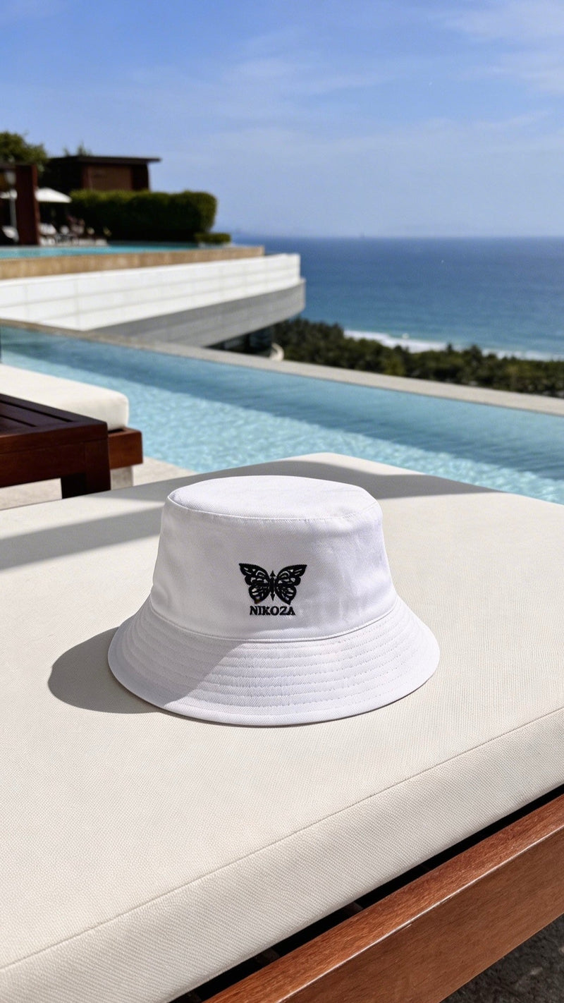 Black/White Nikoza Bucket Hat