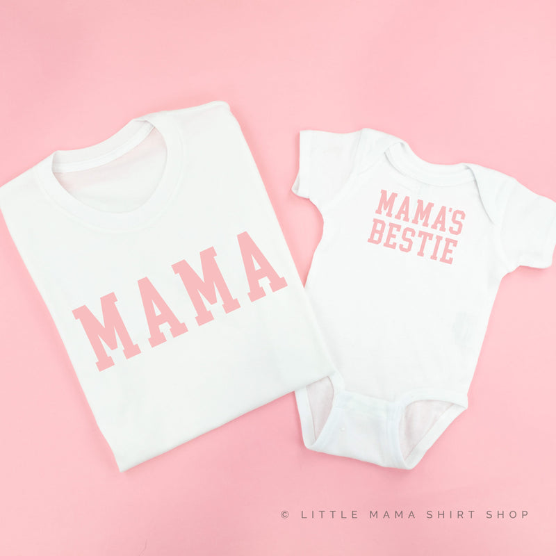Mama - Varsity / Mama's Bestie - Set of 2 Matching Tees